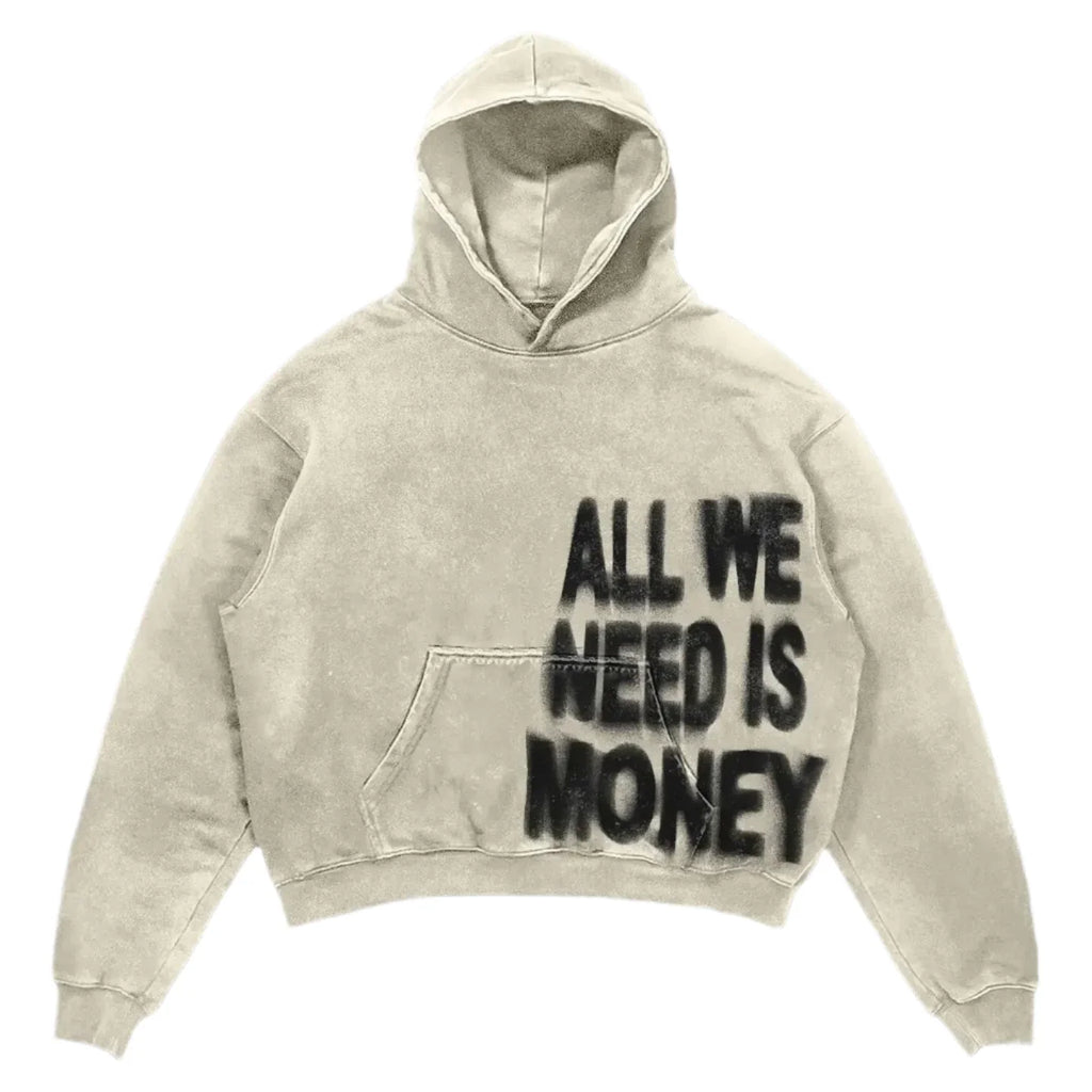 Unisex cropped graphic hoodie with drawstring hood and kangaroo pocket