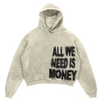 Unisex cropped graphic hoodie with drawstring hood and kangaroo pocket
