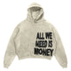 Unisex cropped graphic hoodie with drawstring hood and kangaroo pocket