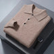 Men's textured polo sweater with collar and button placket