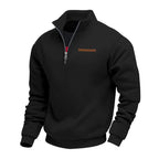 Men's quarter-zip fleece sweatshirt with mock neck and long sleeves