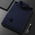 Ribbed turtleneck sweater with long sleeves and cuffed hem