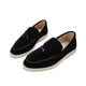 Women's pointed toe loafers with strap and flat sole