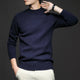 Men's long-sleeve mock neck sweater with ribbed trims