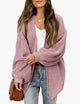 Women's oversized open front knit cardigan with long sleeves