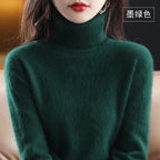 Women's long-sleeve ribbed turtleneck sweater