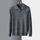 Men's plain quarter zip sweater with knitted collar and ribbed trims