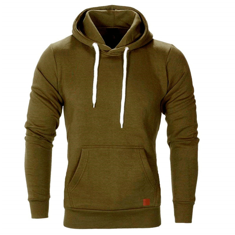 Men's pullover hoodie with drawstring hood and kangaroo pocket