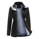 Women's hooded long-sleeved trench coat with zip front and pockets