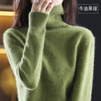 Women's long-sleeve ribbed turtleneck sweater
