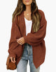 Women's oversized open front knit cardigan with long sleeves