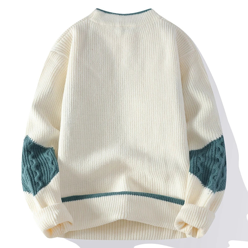 Cable knit crew neck sweater