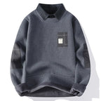 Multicolor geometric turtleneck knit sweater with long sleeves