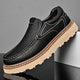 Women's leather moc toe loafers with lug soles