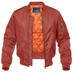 Men's quilted bomber jacket with zip front and side pockets