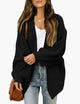 Women's oversized open front knit cardigan with long sleeves