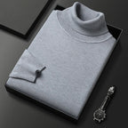 Ribbed turtleneck sweater with long sleeves and cuffed hem