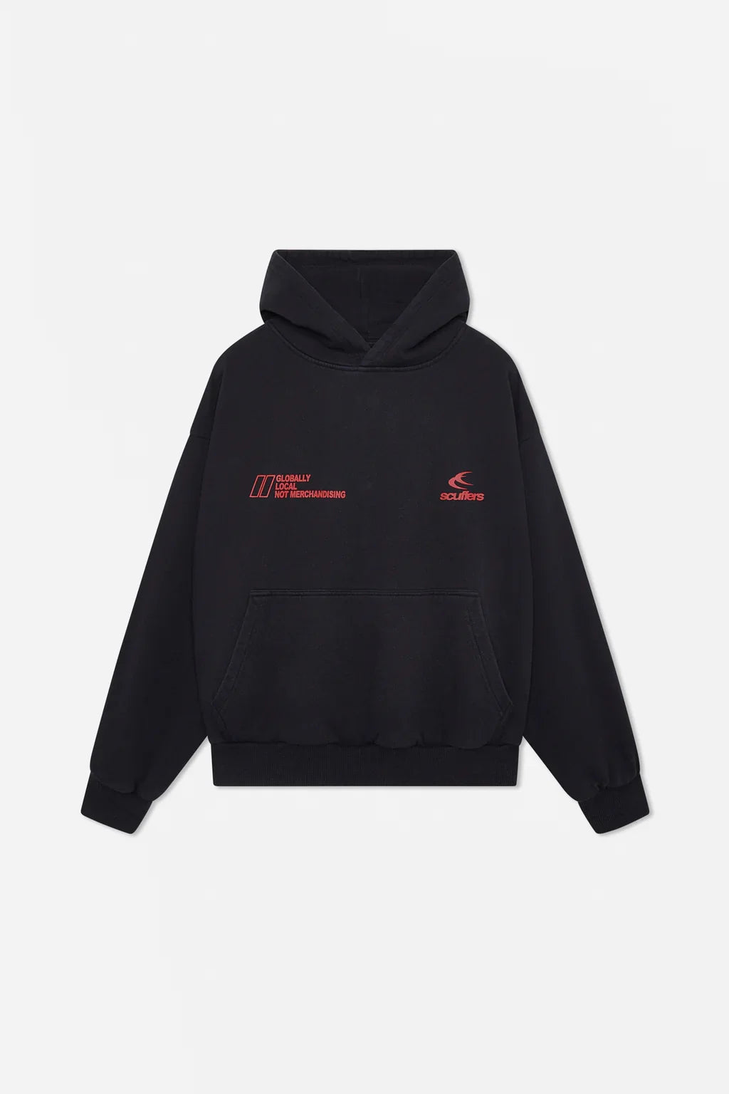 Unisex hooded sweatshirt with long sleeves, front pouch pocket and chest logo details