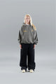 Unisex hooded sweatshirt with long sleeves, front pouch pocket and chest logo details