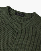 Men's ribbed crew neck sweater with long sleeves