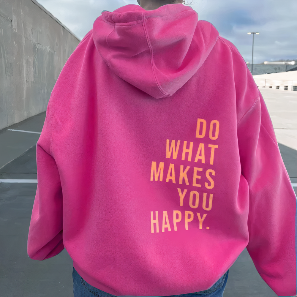 Women's oversized hooded sweatshirt with bold back text print