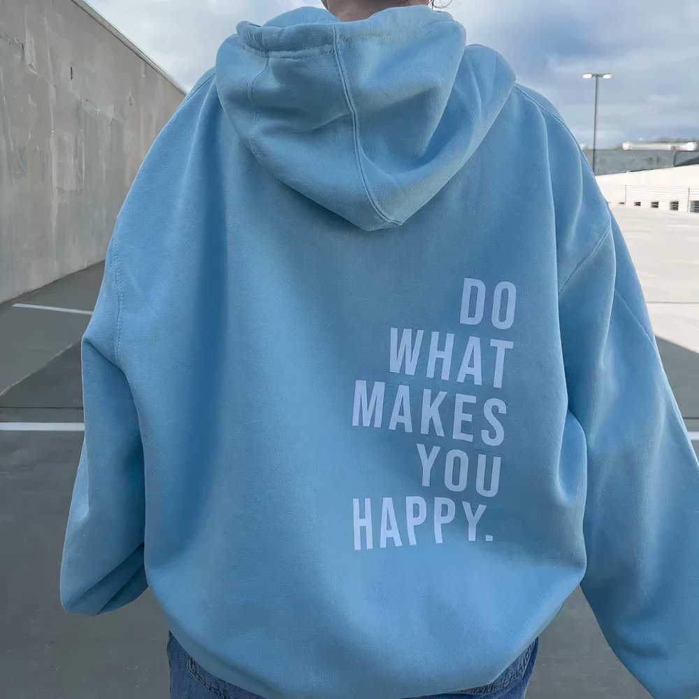 Women's oversized hooded sweatshirt with bold back text print