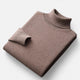 Plain men's roll neck sweater with ribbed trims