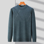 Men's mock neck sweater with long sleeves and ribbed trims