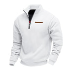 Men's quarter-zip fleece sweatshirt with mock neck and long sleeves