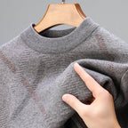 Men's mock neck sweater with long sleeves and ribbed trims
