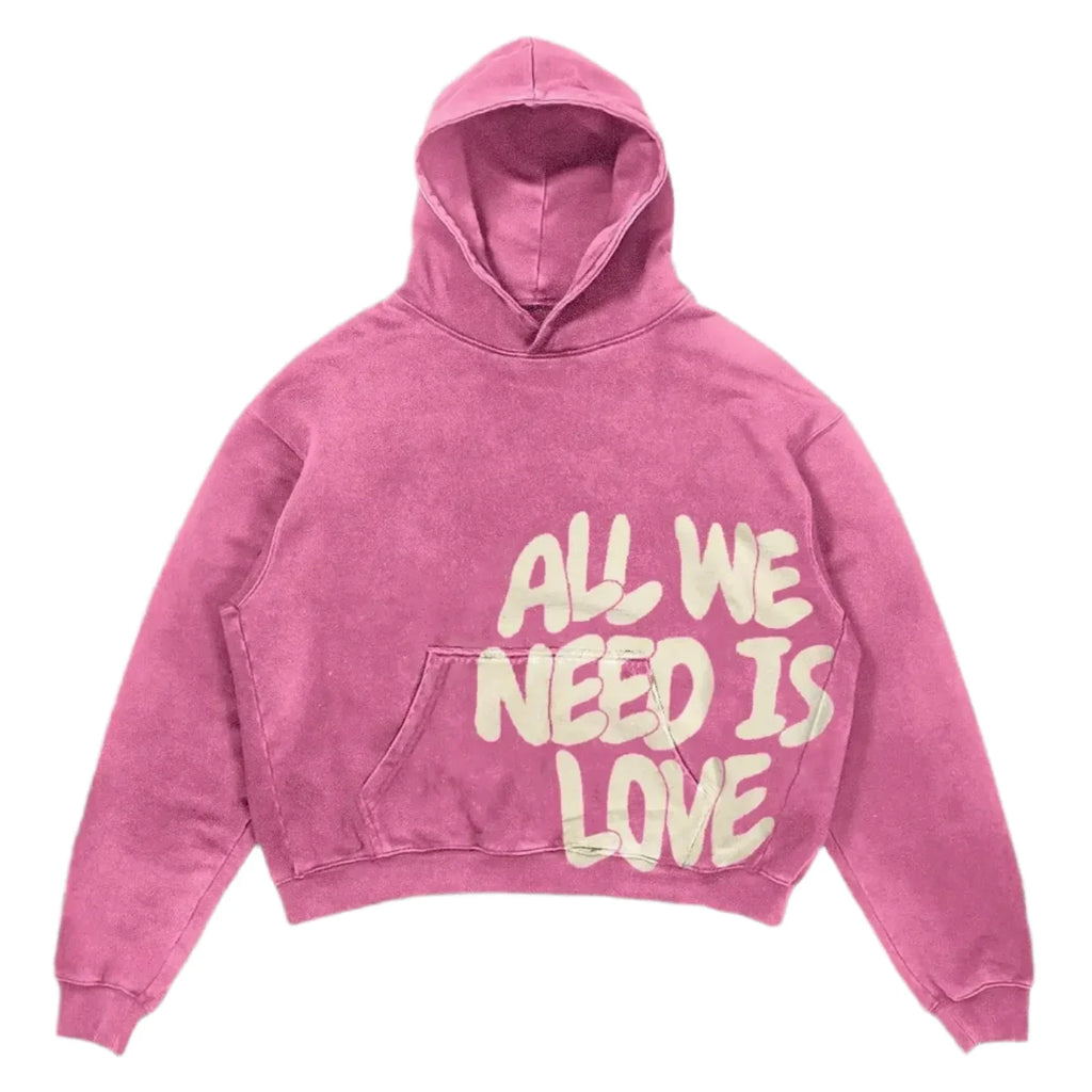 Unisex cropped graphic hoodie with drawstring hood and kangaroo pocket
