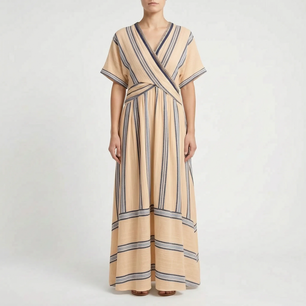 Santori  - Flowy Striped Summer Maxi Dress Summer Holidays