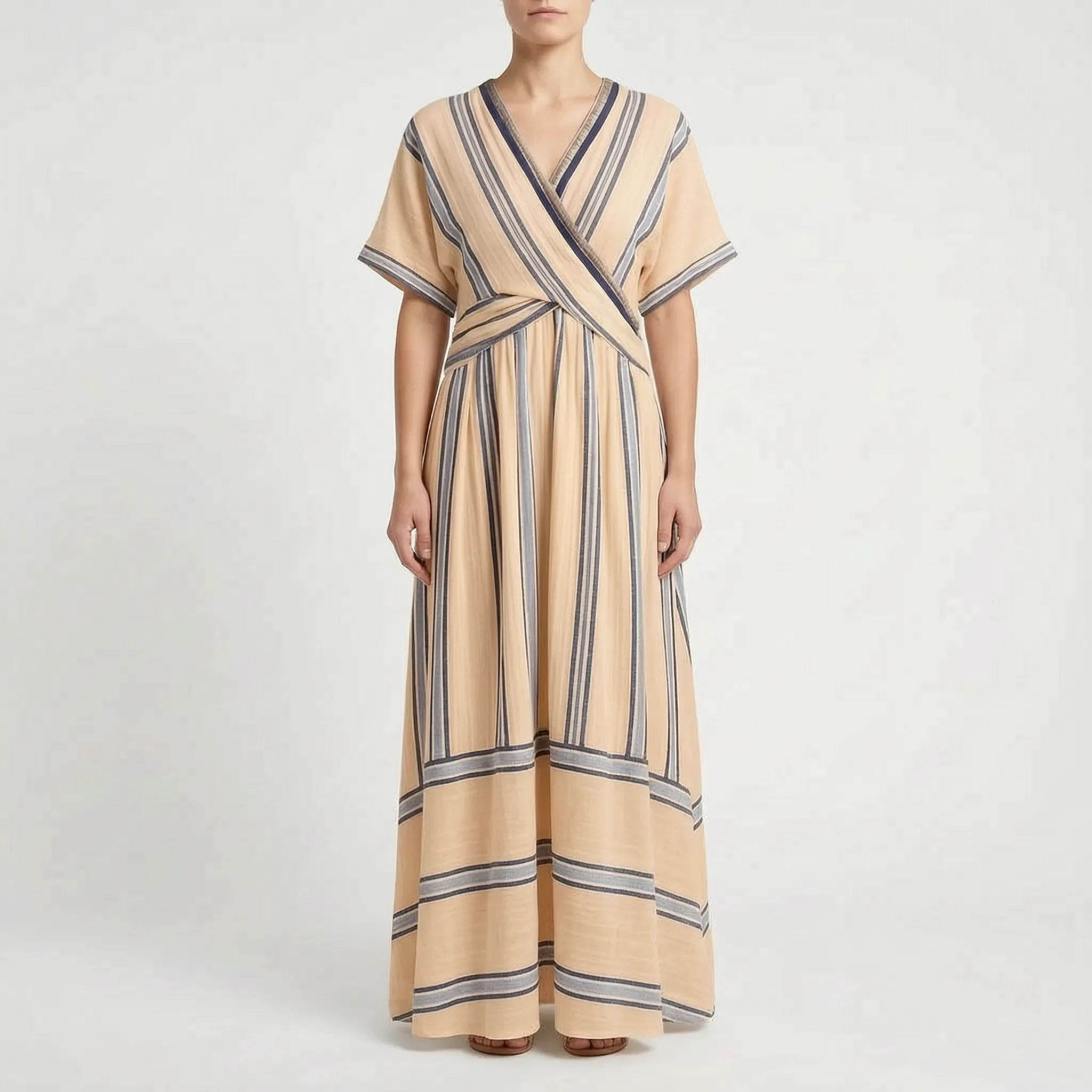 Santori  - Flowy Striped Summer Maxi Dress Summer Holidays