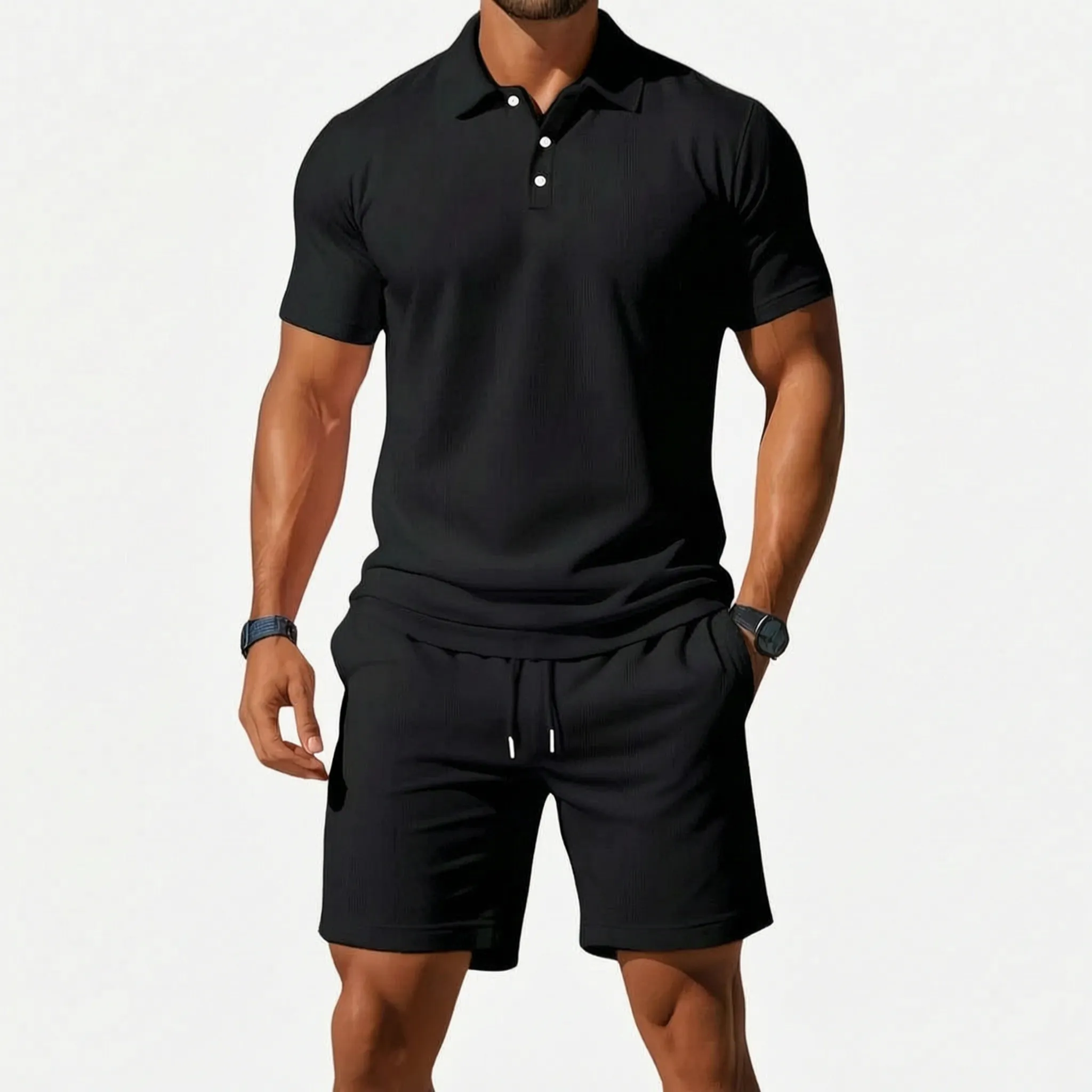 Sartorio  - Men's Polo Shirt And Shorts Set Summer Holidays