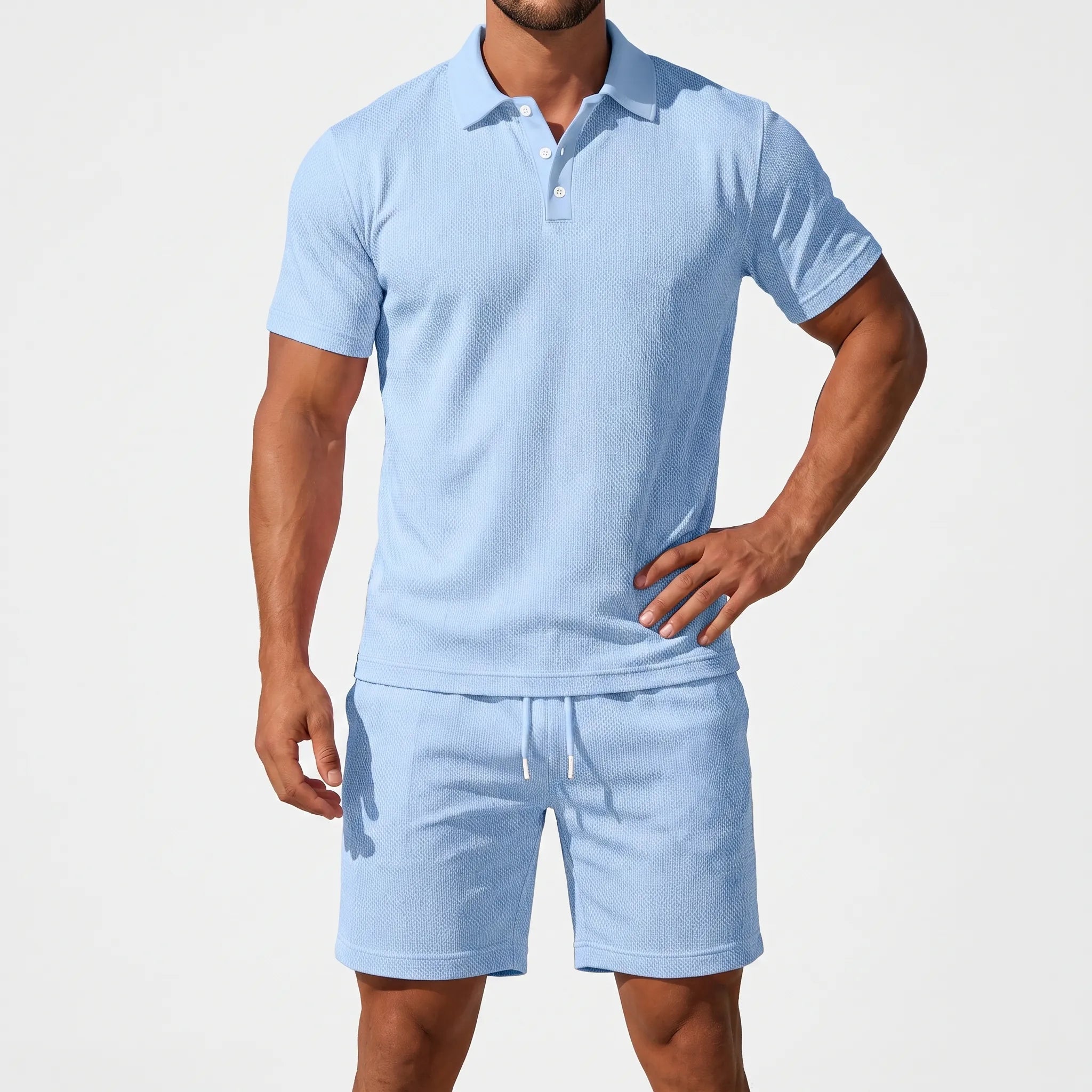Sartorio  - Men's Polo Shirt And Shorts Set Summer Holidays