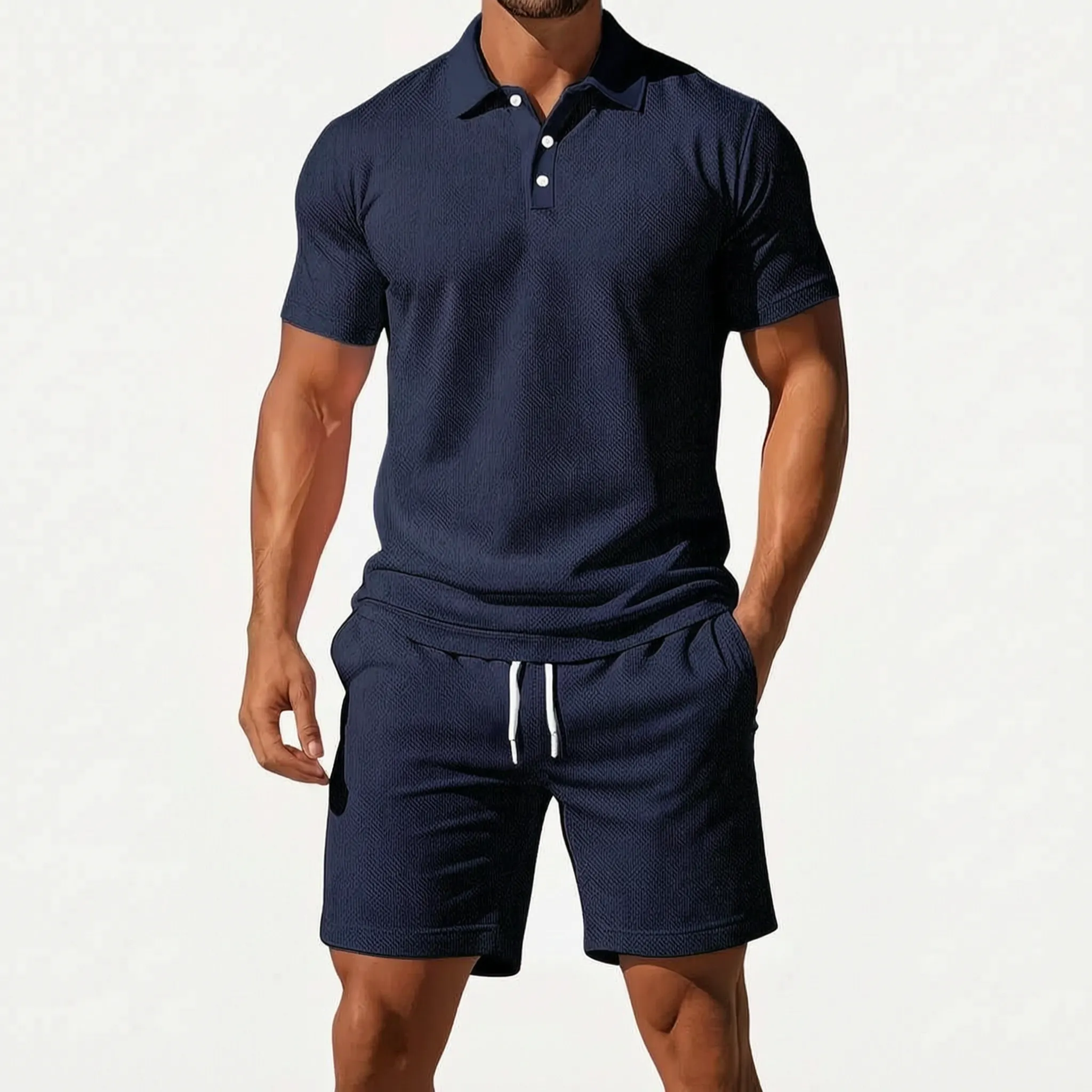 Sartorio  - Men's Polo Shirt And Shorts Set Summer Holidays