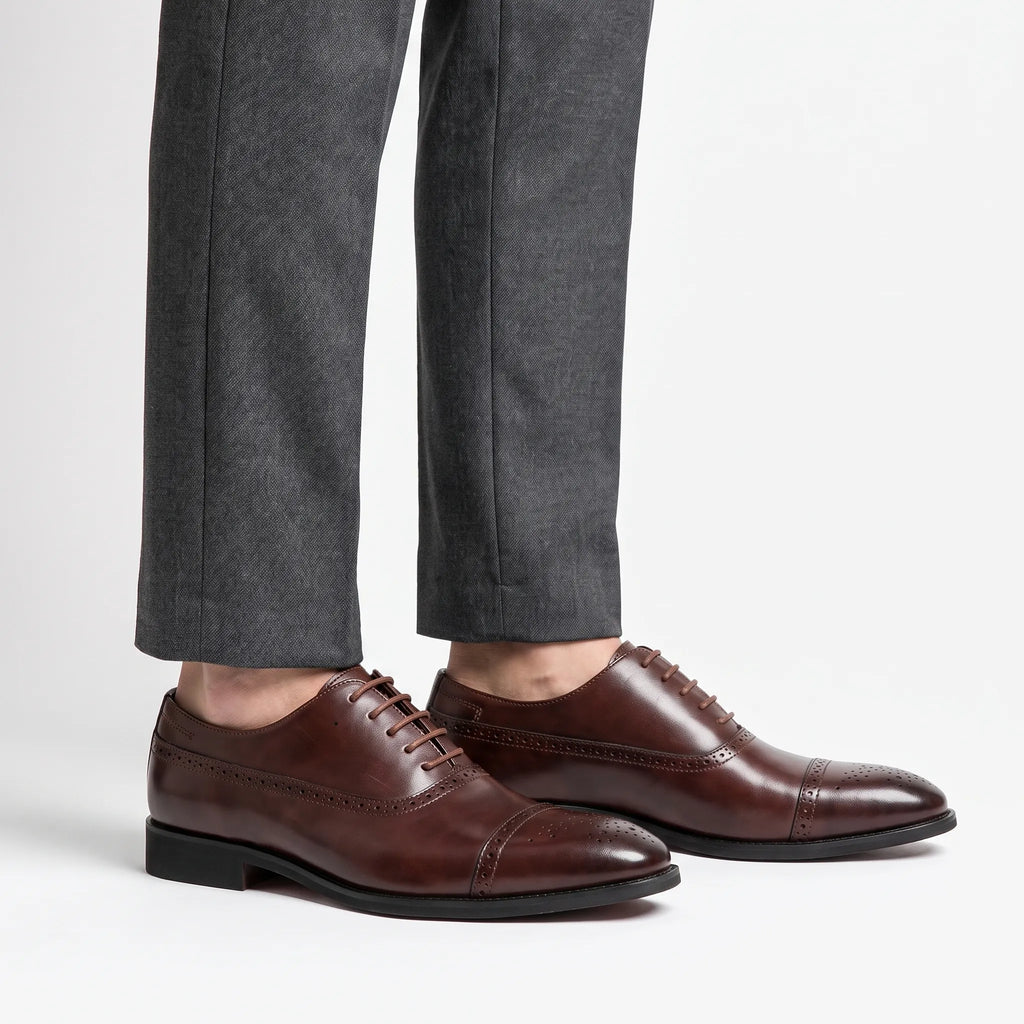 Sartorix  - Classic Polished Cap-Toe Men's Oxford Shoes Formal Events