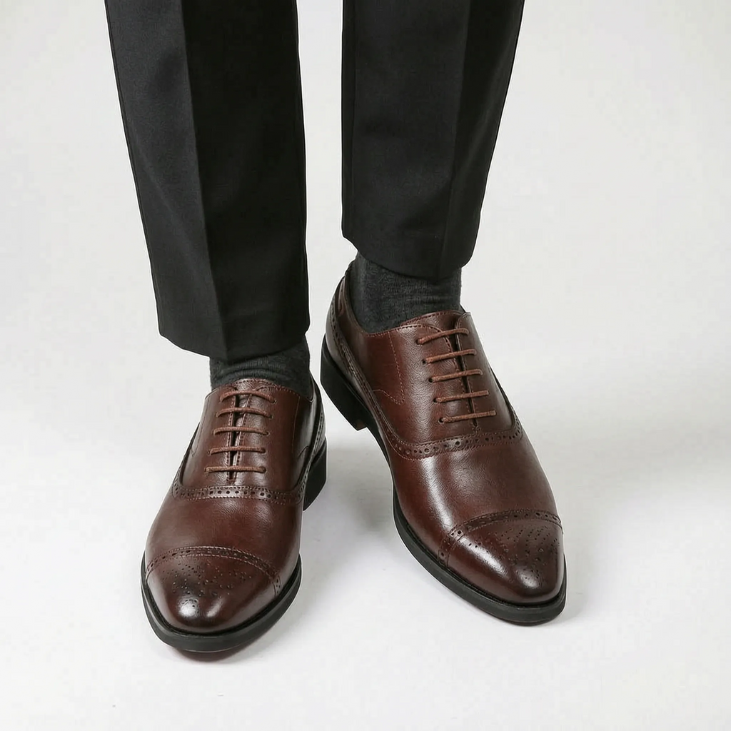 Sartorix  - Classic Polished Cap-Toe Men's Oxford Shoes Formal Events