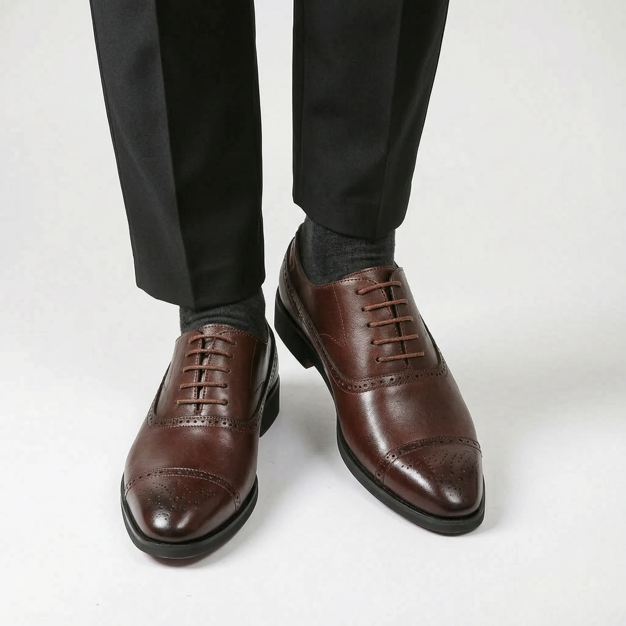 Sartorix  - Classic Polished Cap-Toe Men's Oxford Shoes Formal Events