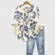 Women's floral print short sleeve blouse