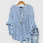 Women's floral print short sleeve blouse