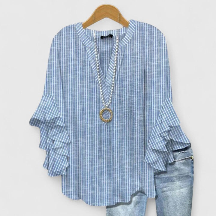 Women's floral print short sleeve blouse
