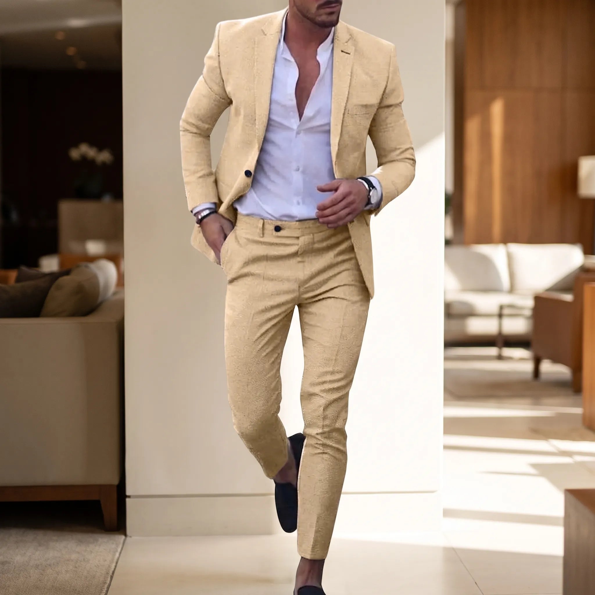 SavileFit  - Mens Slim Fit Two-Piece Suit Wedding Guest Attire