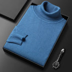 Ribbed turtleneck sweater with long sleeves and cuffed hem