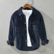 Men's long-sleeved corduroy shirt with button front and two chest pockets