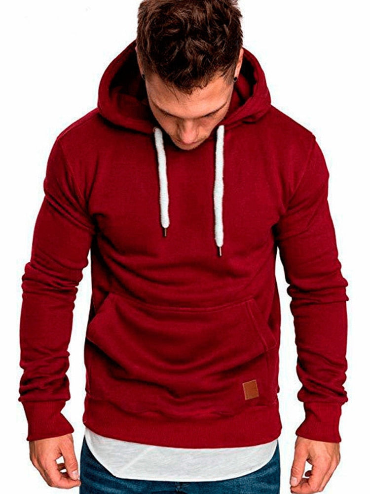 Men's pullover hoodie with drawstring hood and kangaroo pocket