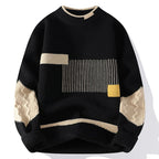 Cable knit crew neck sweater