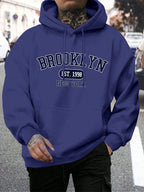 Men's long-sleeve graphic hoodie with drawstring hood and kangaroo pocket