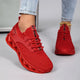 Women's textured knit lace-up sneakers with sculpted sole