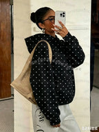 Women's oversized camouflage hoodie with hood and front kangaroo pocket